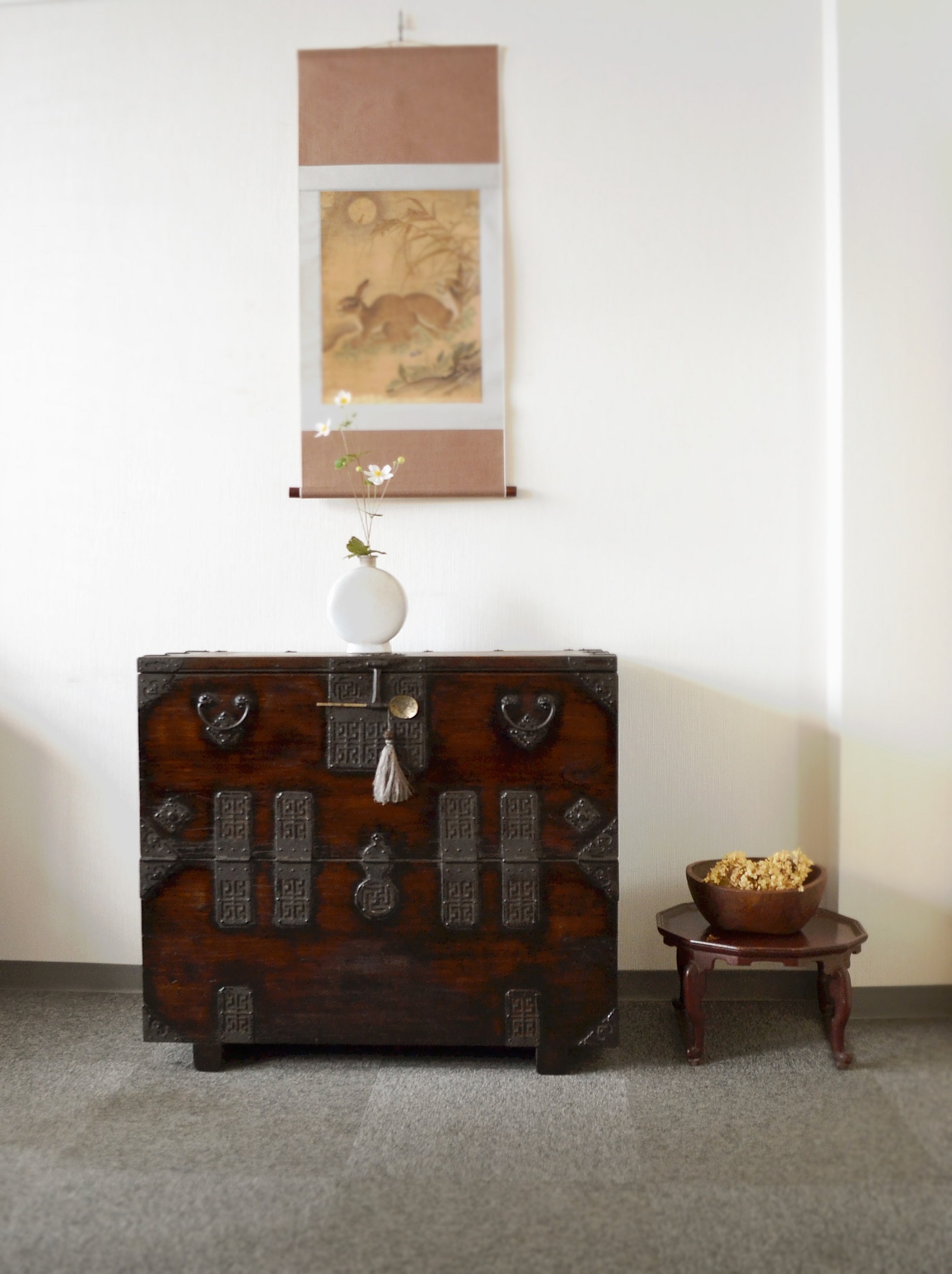 韓国アンティーク家具　李朝箪笥　李朝バンダジ 幅965 高さ850ｍｍ