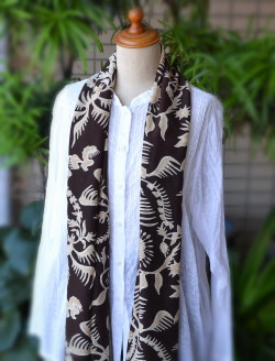 Antique Sam's Collectionジャワ更紗シルクスカーフ・ブラウン