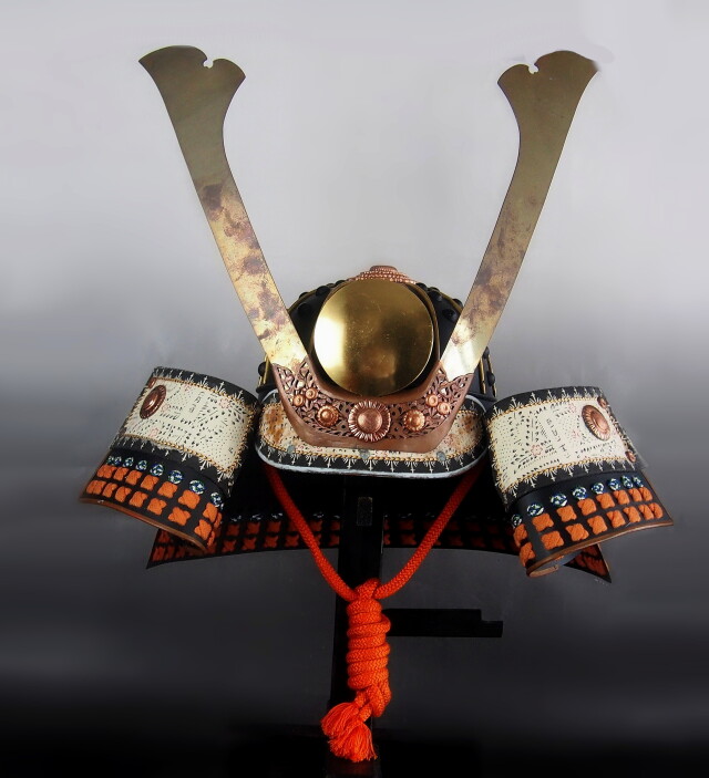 兜一式 等身大甲冑 色々威 大鎧 面頬 前立て 鎧兜 甲冑 時代兜 将軍  侘寂　samurai
