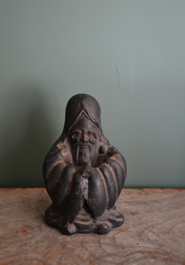 福禄寿像 瓦素材？ 福緑寿 土人形 瓦人形 寿老人 福神様Antique Sam's Collection