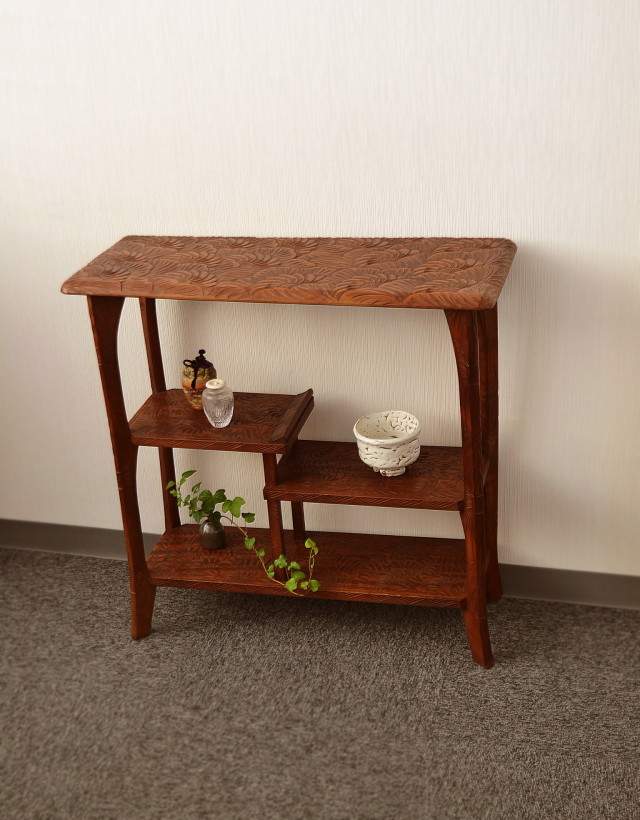 Antique Sam S Collection日光彫 飾り棚 違い棚