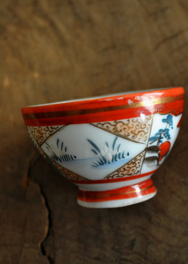 九谷煎茶茶碗 2客組 小鉢 向付 色絵 和食器Antique Sam's Collection