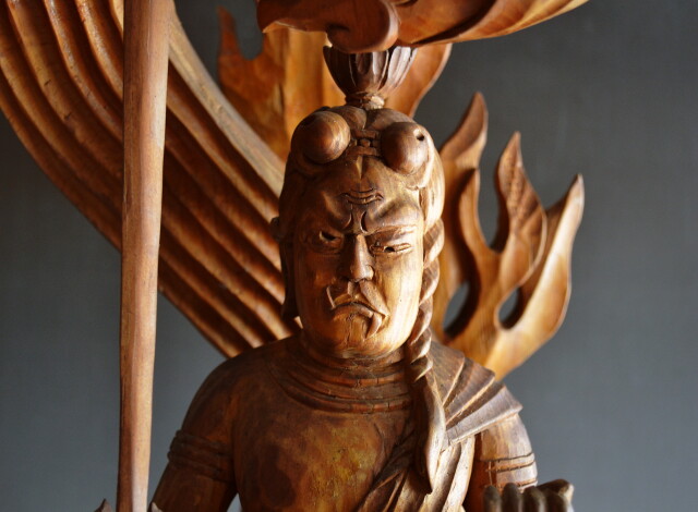 不動明王　仏像　木彫仏　不動明王坐像　仏教美術 迦楼羅炎　木彫彫刻