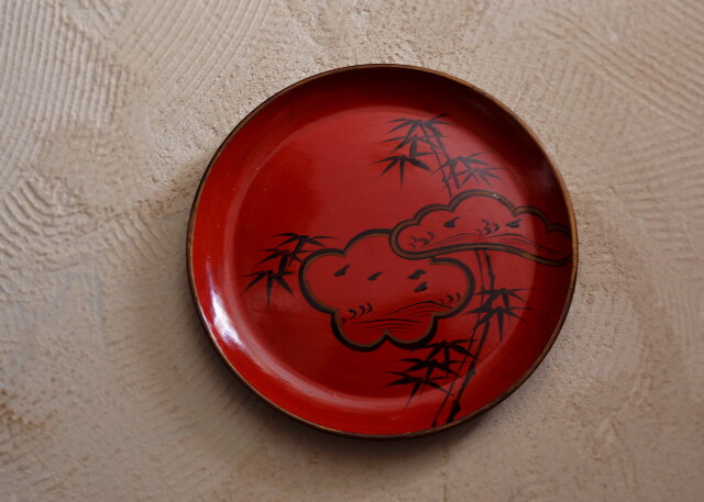 時代蒔絵漆菓子皿　5枚　松竹梅紋様　取り皿　和皿　和食器　漆器　