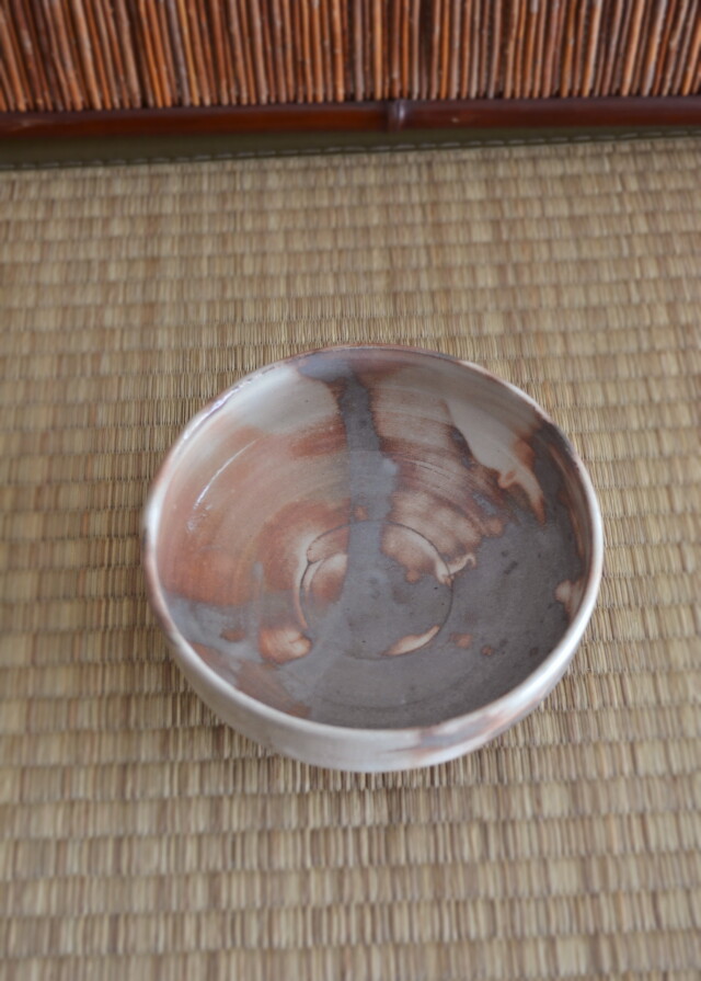 平安京泉作　白釉茶碗　粉引茶碗　平茶碗　茶道具　抹茶碗　白泥茶碗