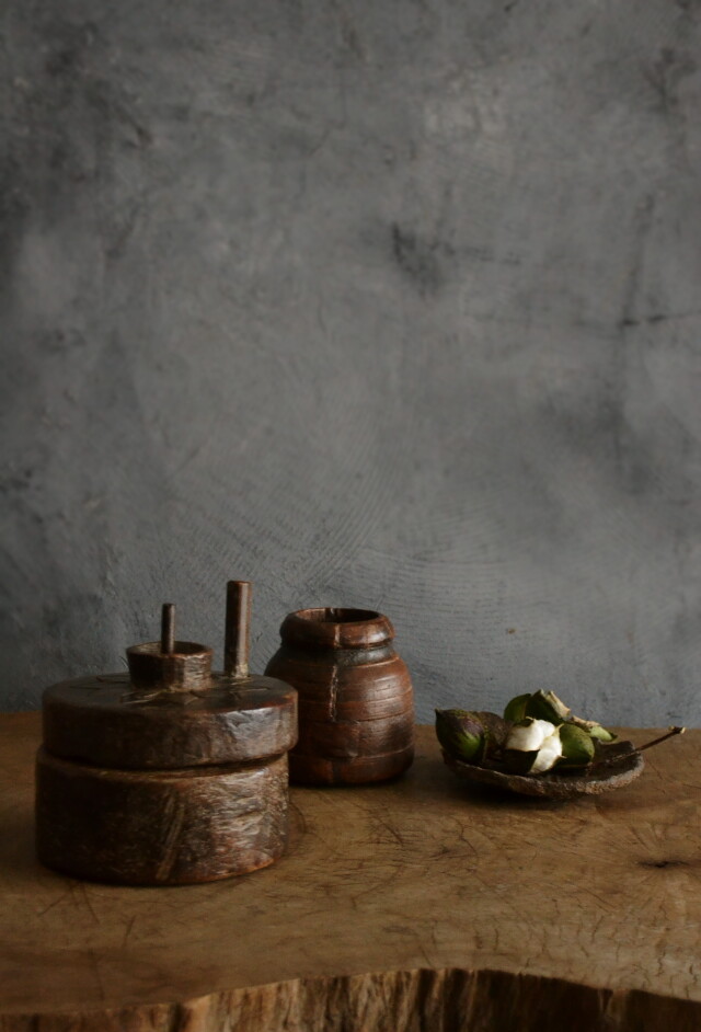 木製挽き臼 ミル 薬研