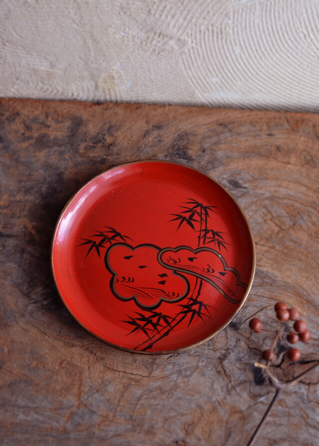 時代蒔絵漆菓子皿　5枚　松竹梅紋様　取り皿　和皿　和食器　漆器　