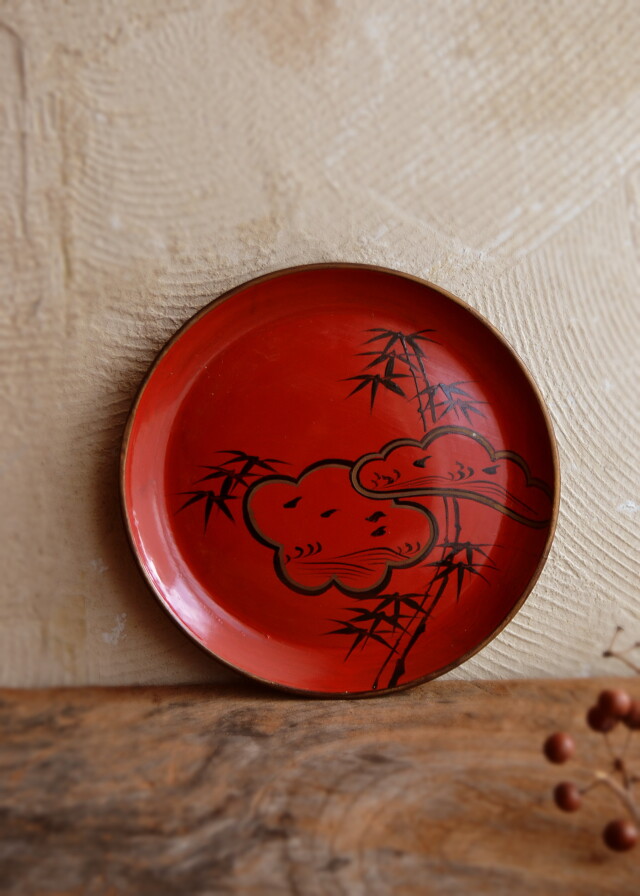 時代蒔絵漆菓子皿　5枚　松竹梅紋様　取り皿　和皿　和食器　漆器　