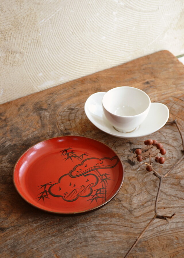 時代蒔絵漆菓子皿　5枚　松竹梅紋様　取り皿　和皿　和食器　漆器　