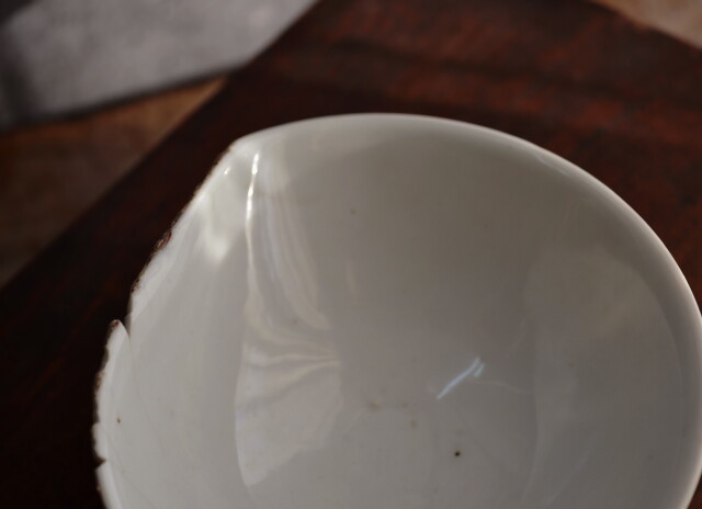 白磁たわみ茶碗　白磁茶器　白磁茶碗　湯冷まし　茶海　茶荷　しずく型　　金継教材　