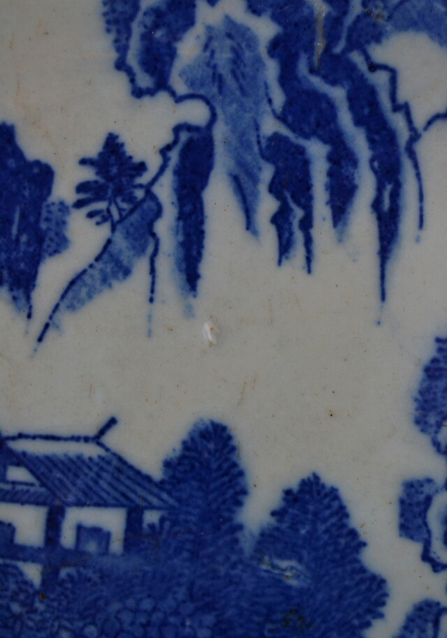 LIG】鍋島焼 染付紅葉図七寸皿 21㎝ 時代箱 藍鍋島 古伊万里