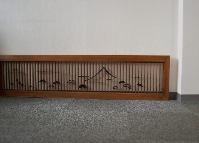 黒柿組子富士図欄間 一枚 建具 壁掛け 結界 民藝 Antique Sam's Collection