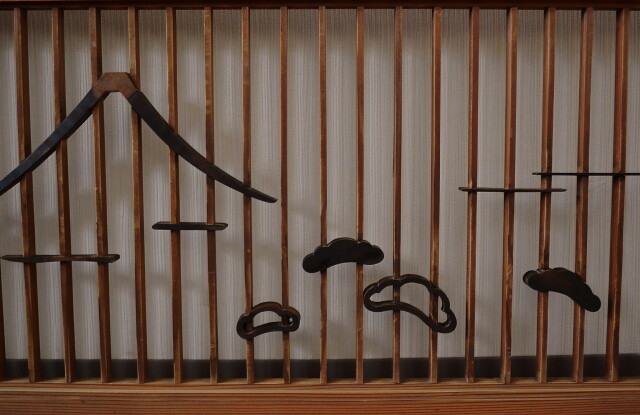 黒柿富士図欄間　一枚　建具