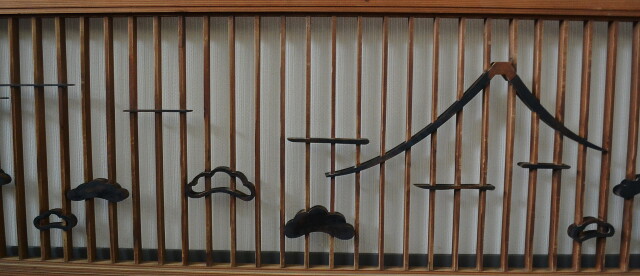 黒柿富士図欄間　一枚　建具