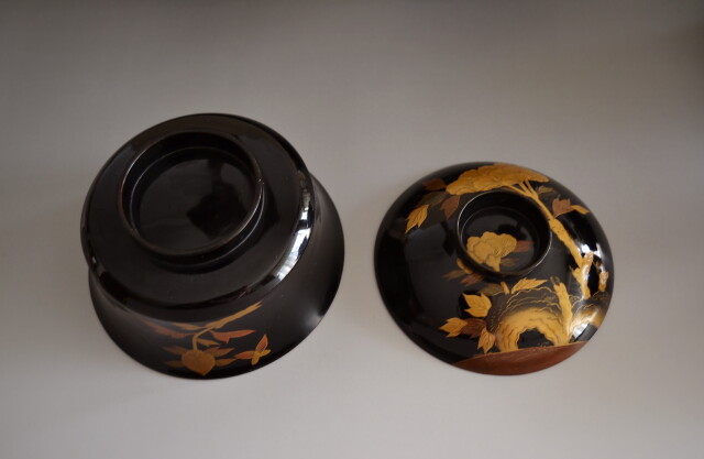 時代蒔絵椀　五客