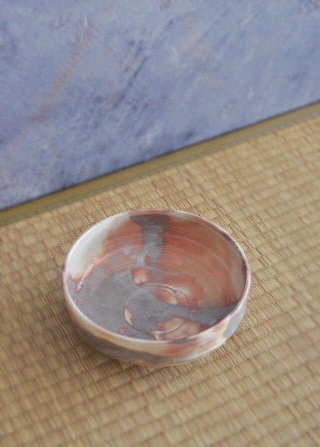 平安晴泉作 粉引茶碗 白釉茶碗 平茶碗 茶道具 抹茶碗 白泥茶碗