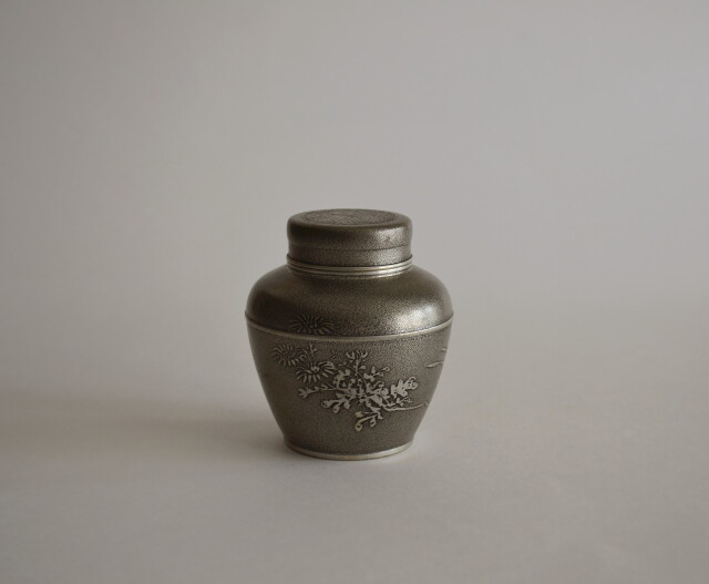 錫製茶心壷　間村白造　茶壺　茶心壷　煎茶道具