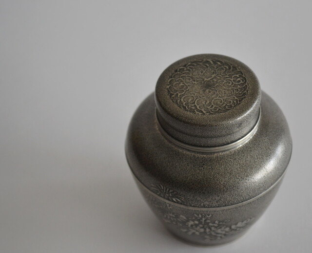 錫製茶心壷　間村白造　茶壺　茶心壷　煎茶道具