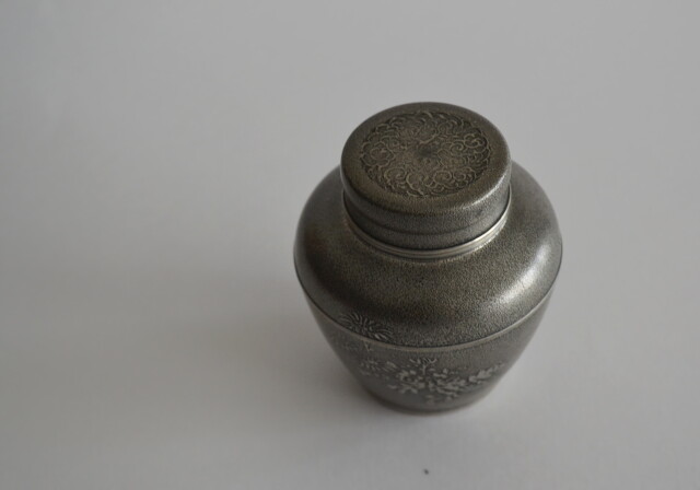 錫製茶心壷　間村白造　茶壺　茶心壷　煎茶道具