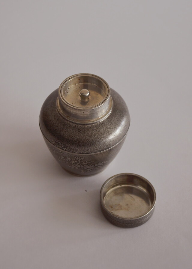 錫製茶心壷　間村白造　茶壺　茶心壷　煎茶道具