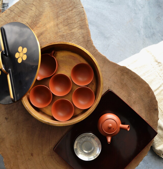 蒔絵漆器　水盥　蓋付盥　骨董　蒔絵　化粧盥　茶櫃　茶盤