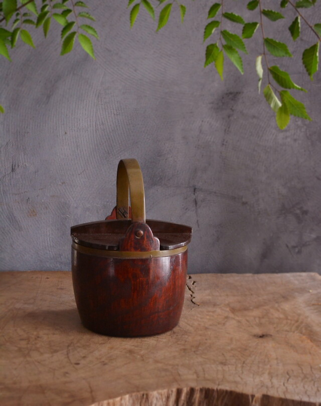 漆器木製水注　水次　水注　湯桶　古道具　民具　花器　漆桶　民藝　