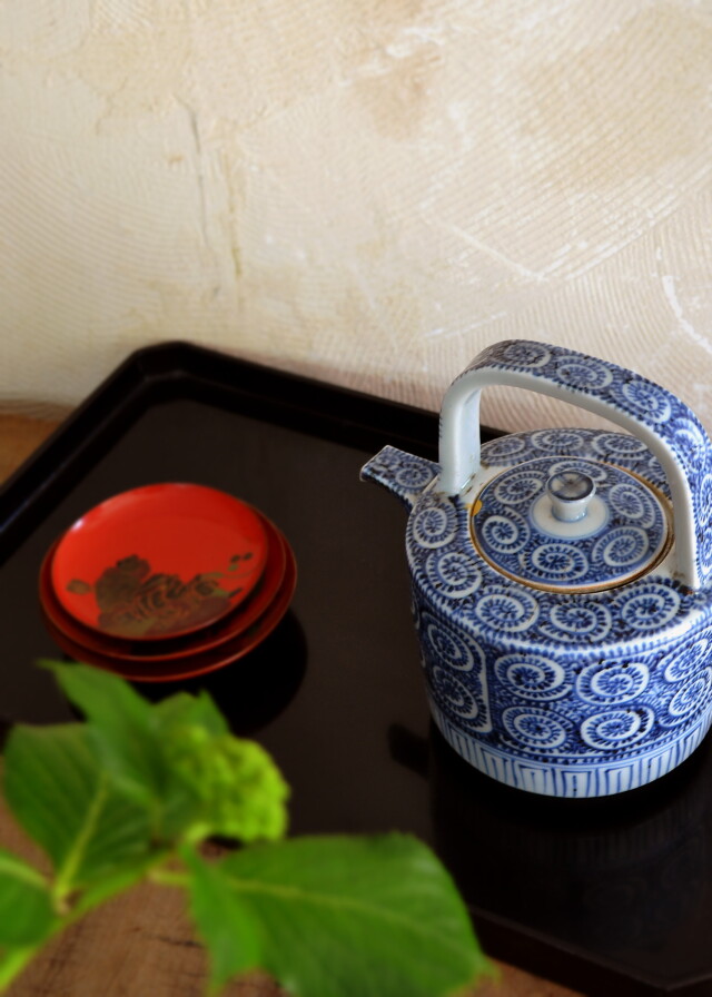 蛸唐草水注　水次 銚子　ちろり　水注　湯桶　染付骨董　金継 染付蛸唐草　古伊万里