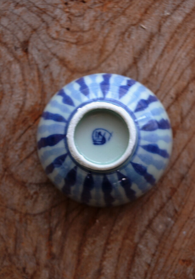 染付手描麦わら手煎茶茶碗 向付 小鉢 5客組 麦わら手 Antique
