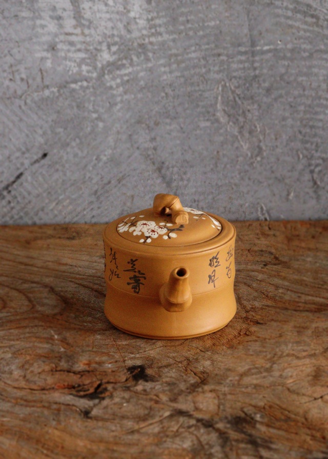 小急須　黄泥　紫砂　茶器　煎茶道具　中国茶　煎茶　煎茶器　急須　茶注　茶壷　竹節　梅図