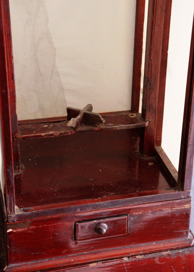 春慶塗二部式行燈　水谷百碩[高砂図]行燈　行灯　灯篭　灯もの　和風照明　照明　古道具　民具