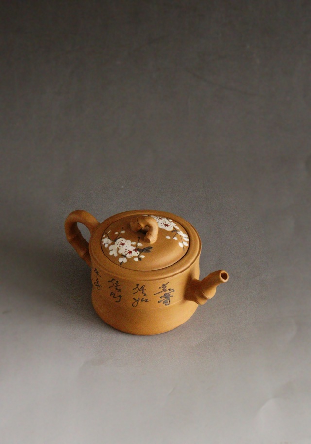 小急須　黄泥　紫砂　茶器　煎茶道具　中国茶　煎茶　煎茶器　急須　茶注　茶壷　竹節　梅図