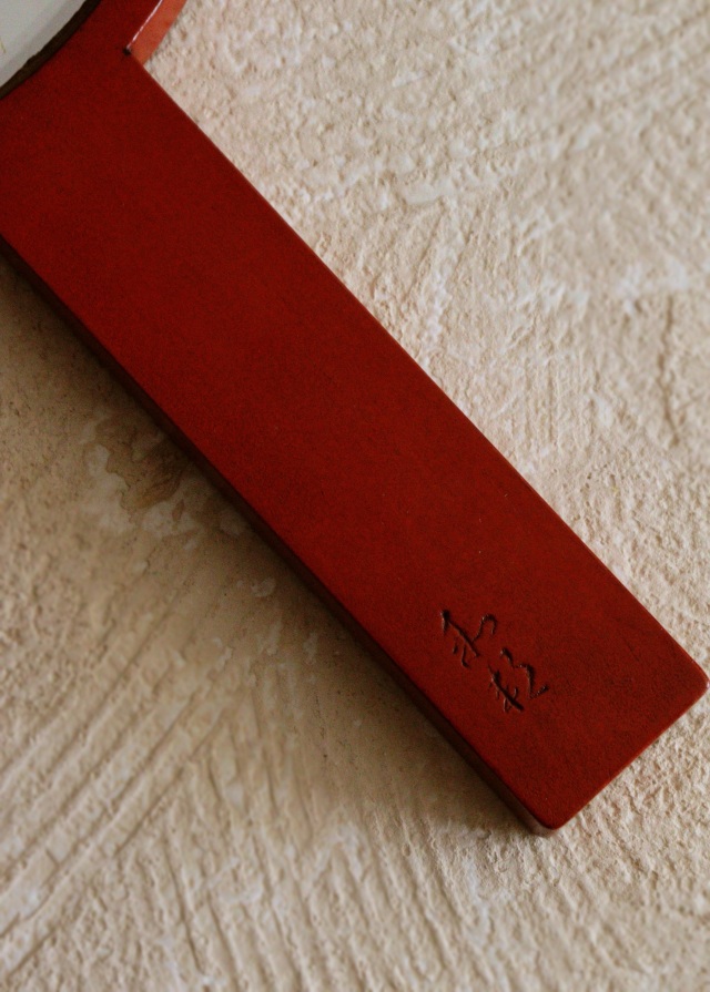 鎌倉彫手鏡　堆朱のような手鏡　花鳥図　手仕事　民藝　朱塗　手鏡