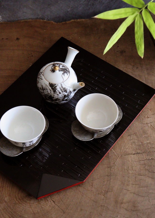 Rie Oda 鎌倉彫 竹文茶箱茶碗平安春峰作振出など一式 VR6666