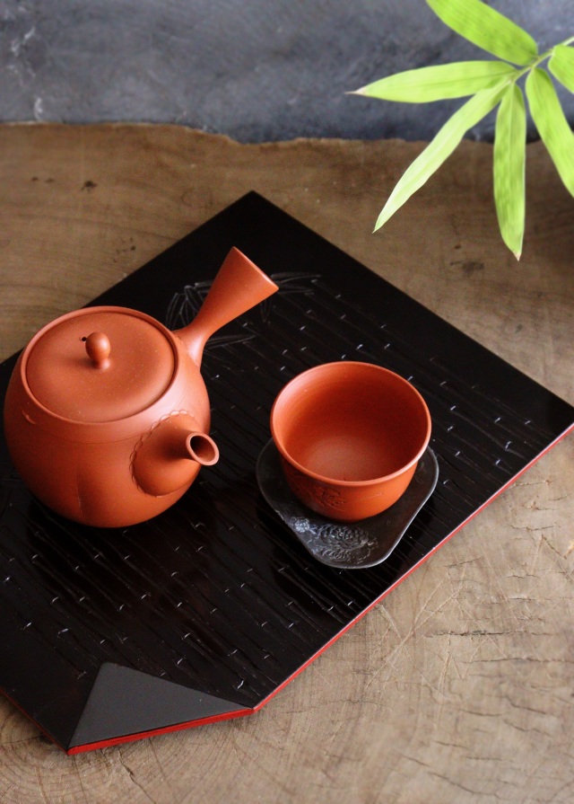 鎌倉彫　竹紋　折敷　お盆　花台　煎茶盆　手仕事　民藝　盆