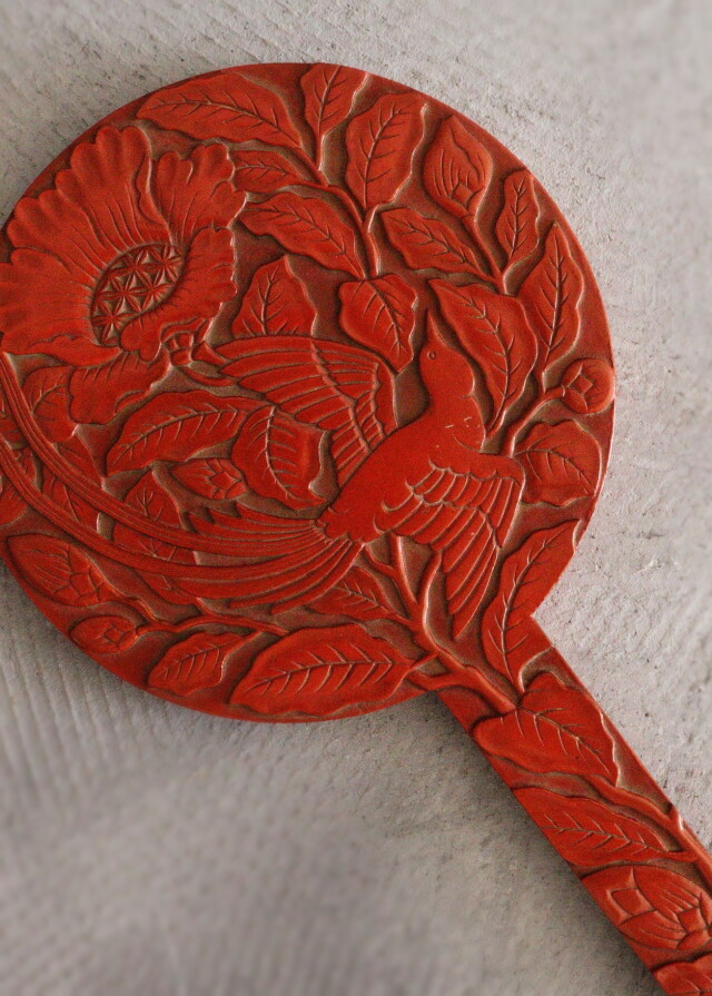【未使用・美品】鎌倉彫り小鏡　ぐり唐草　洗朱 鎌倉彫 博古堂 小鏡「唐草」 | 神奈川県鎌倉市 | ふるさと納税