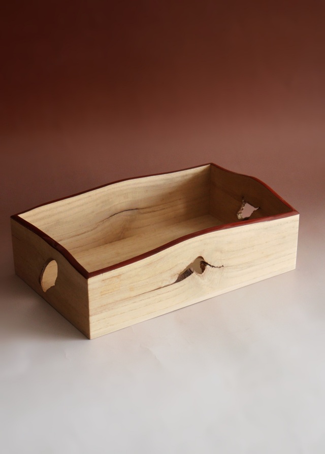 煙草盆　茶道具　指物師　福井誠山作　