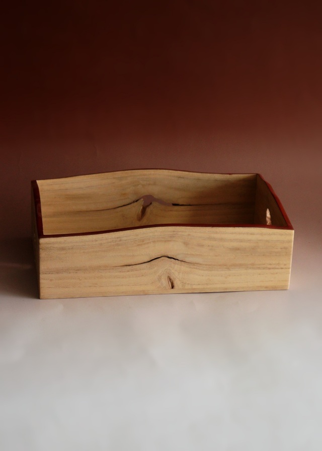 煙草盆　茶道具　指物師　福井誠山作　