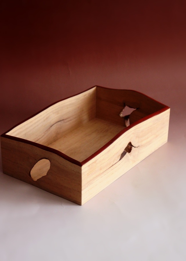 煙草盆　茶道具　指物師　福井誠山作　