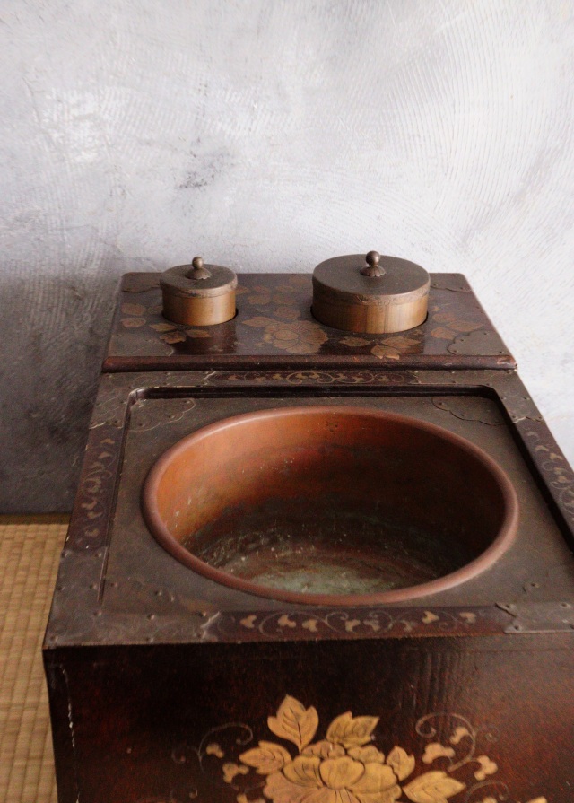 蒔絵長火鉢　梨地　手あぶり　蒔絵火鉢　卓上火鉢　煎茶　風炉　