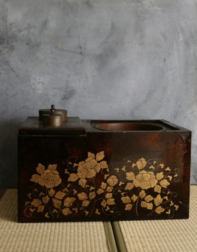 蒔絵長火鉢　梨地　手あぶり　蒔絵火鉢　卓上火鉢　煎茶　風炉　