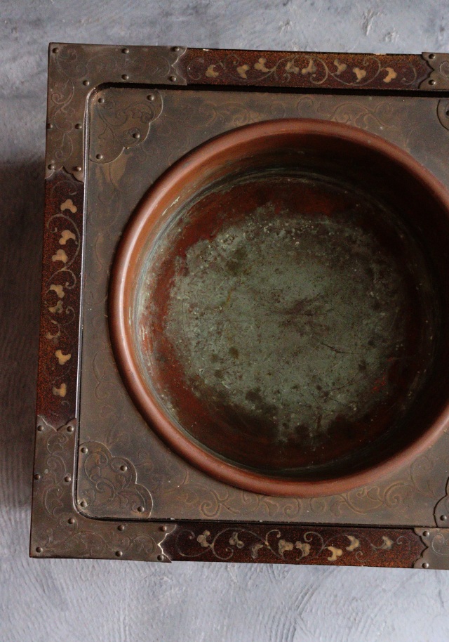 蒔絵長火鉢　梨地　手あぶり　蒔絵火鉢　卓上火鉢　煎茶　風炉　