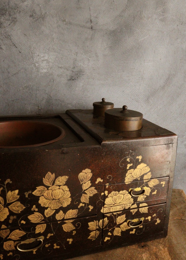 蒔絵長火鉢　梨地　手あぶり　蒔絵火鉢　卓上火鉢　煎茶　風炉　