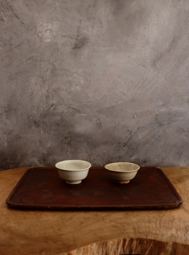 李朝白磁茶碗　白磁器　韓国美術　李朝骨董　白磁鉢