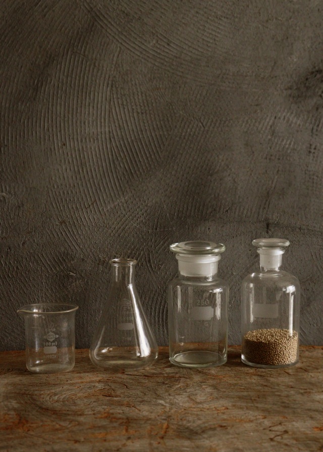 古いガラス瓶　三角フラスコ　ビーカー　ガラス瓶　古道具　透明ガラス　アンティーク　ガラスボトル　