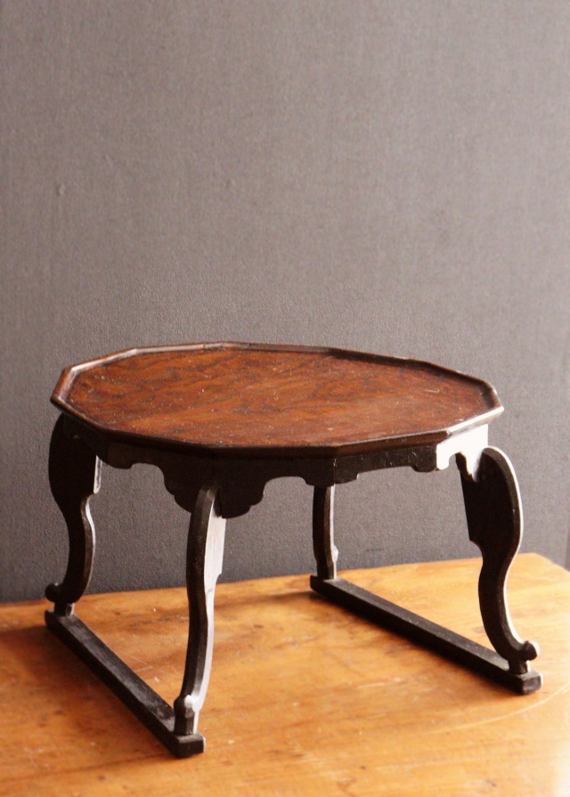 李朝膳 小盤 ソバン12角天板 虎脚 アンティーク 李朝膳 小盤 ソバン12