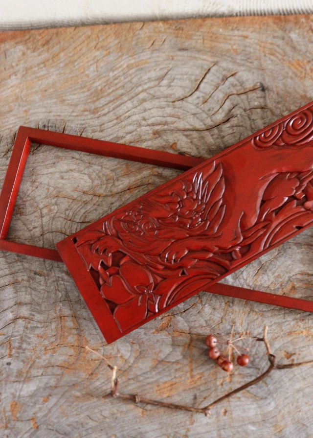 鎌倉彫手鏡 カサブランカ紋様 手仕事 民藝 Antique Sam's Collection