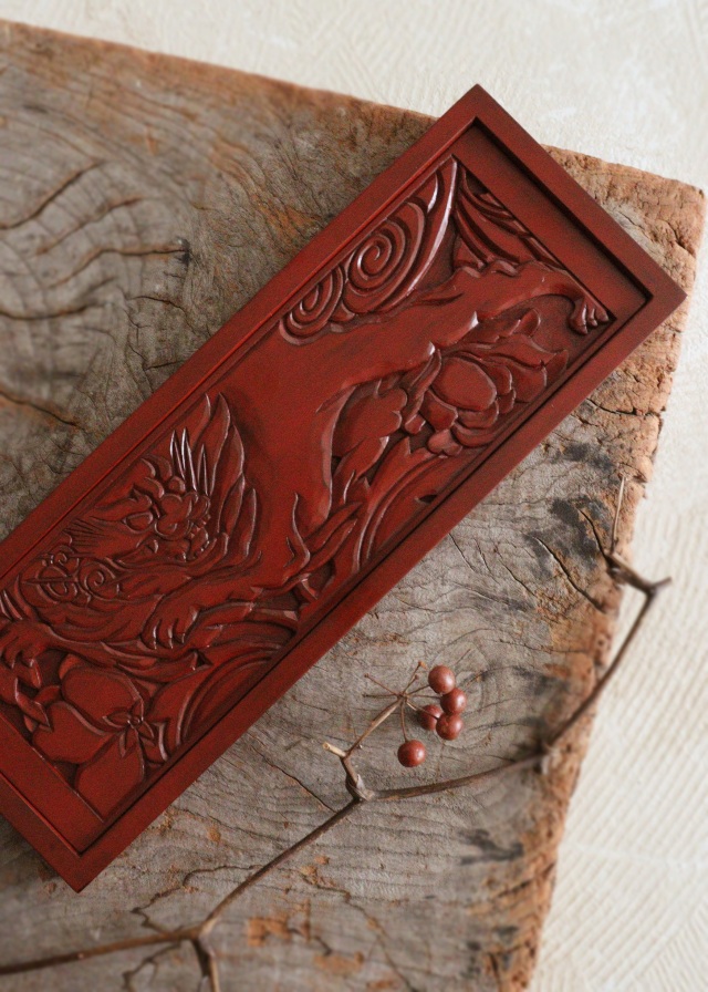 鎌倉彫手鏡 カサブランカ紋様 手仕事 民藝 Antique Sam's Collection