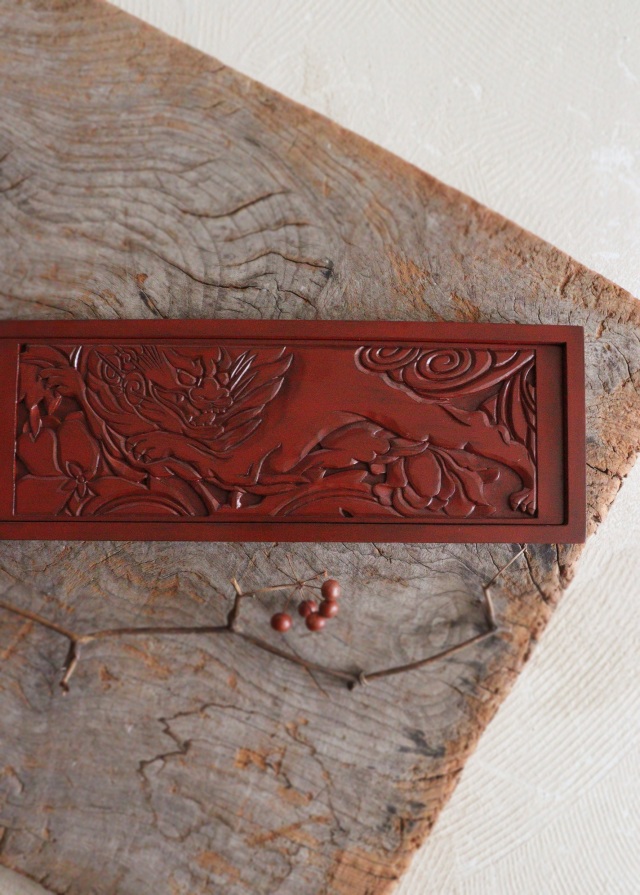 鎌倉彫手鏡 カサブランカ紋様 手仕事 民藝 Antique Sam's Collection