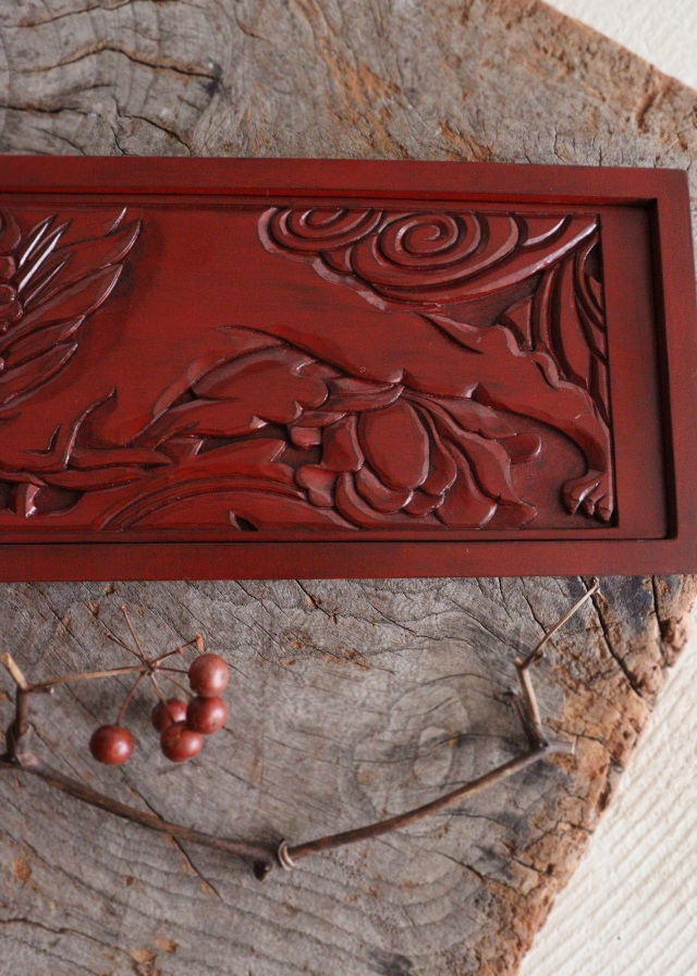 鎌倉彫手鏡 カサブランカ紋様 手仕事 民藝 Antique Sam's Collection