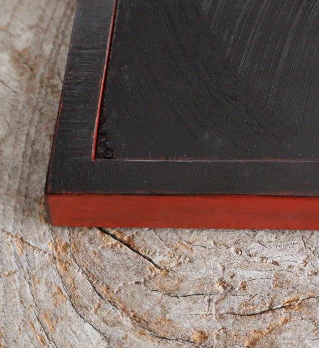 鎌倉彫　トレイ　ペン皿　煎茶盆　獅子牡丹紋　手仕事　民藝　盆